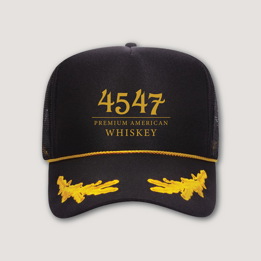 4547 Black and Gold Winged Trucker Hat